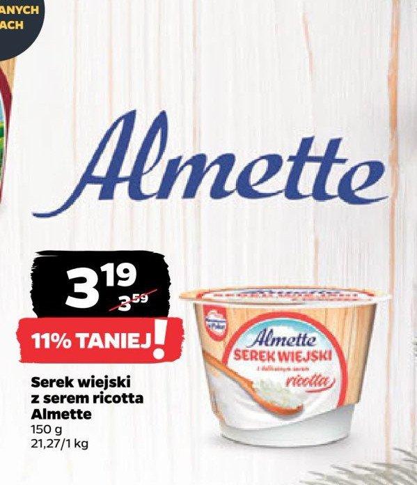 Serek wiejski z serem ricotta Hochland almette promocja