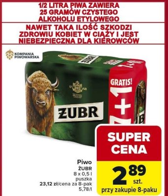 Piwo ŻUBR promocja w Carrefour