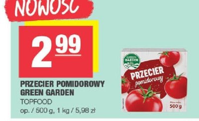 Przecier pomidorowy Green Garden Topfood promocja w SPAR