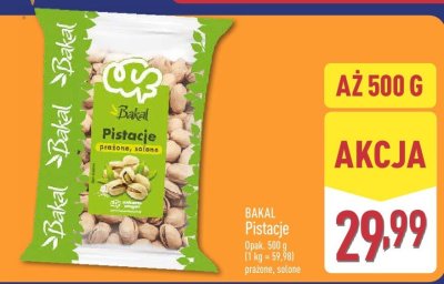Pistacje prażone, solone 500 g promocja w Aldi