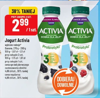 Jogurt Activia wybrane rodzaje Danone promocja w POLOmarket