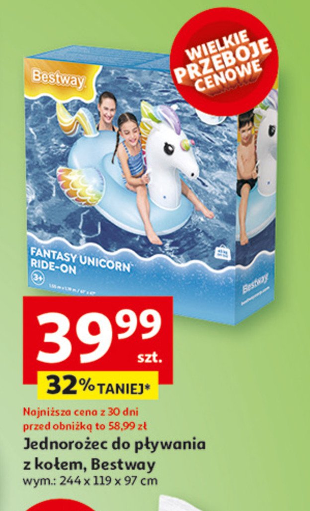 Jednorożec dmuchany supersized Bestway promocja w Auchan