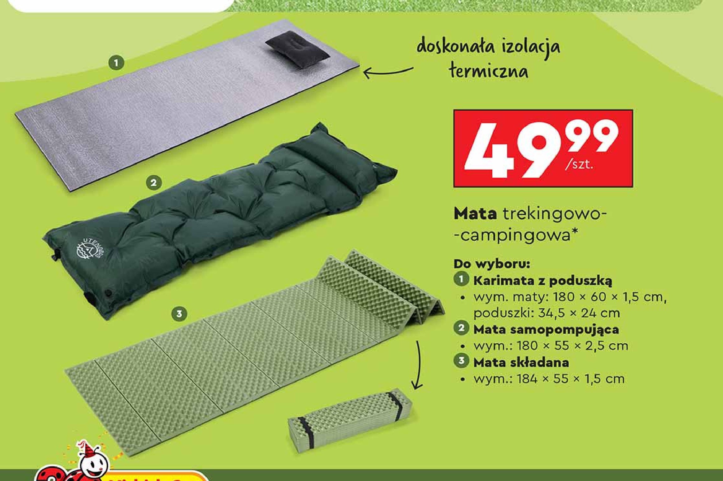 Mata składana 184 x 55 x 1.5 cm Utendors promocja w Biedronka