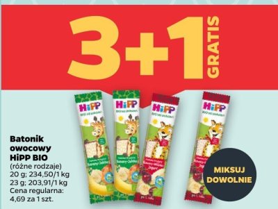 Batonik owocowy Hipp BIO (różne rodzaje) promocja w Netto