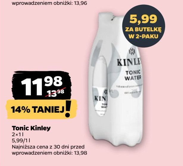 Napój tonic water Kinley promocja