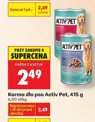 Karma dla psa Activ Pet, 415 g promocja w Biedronka