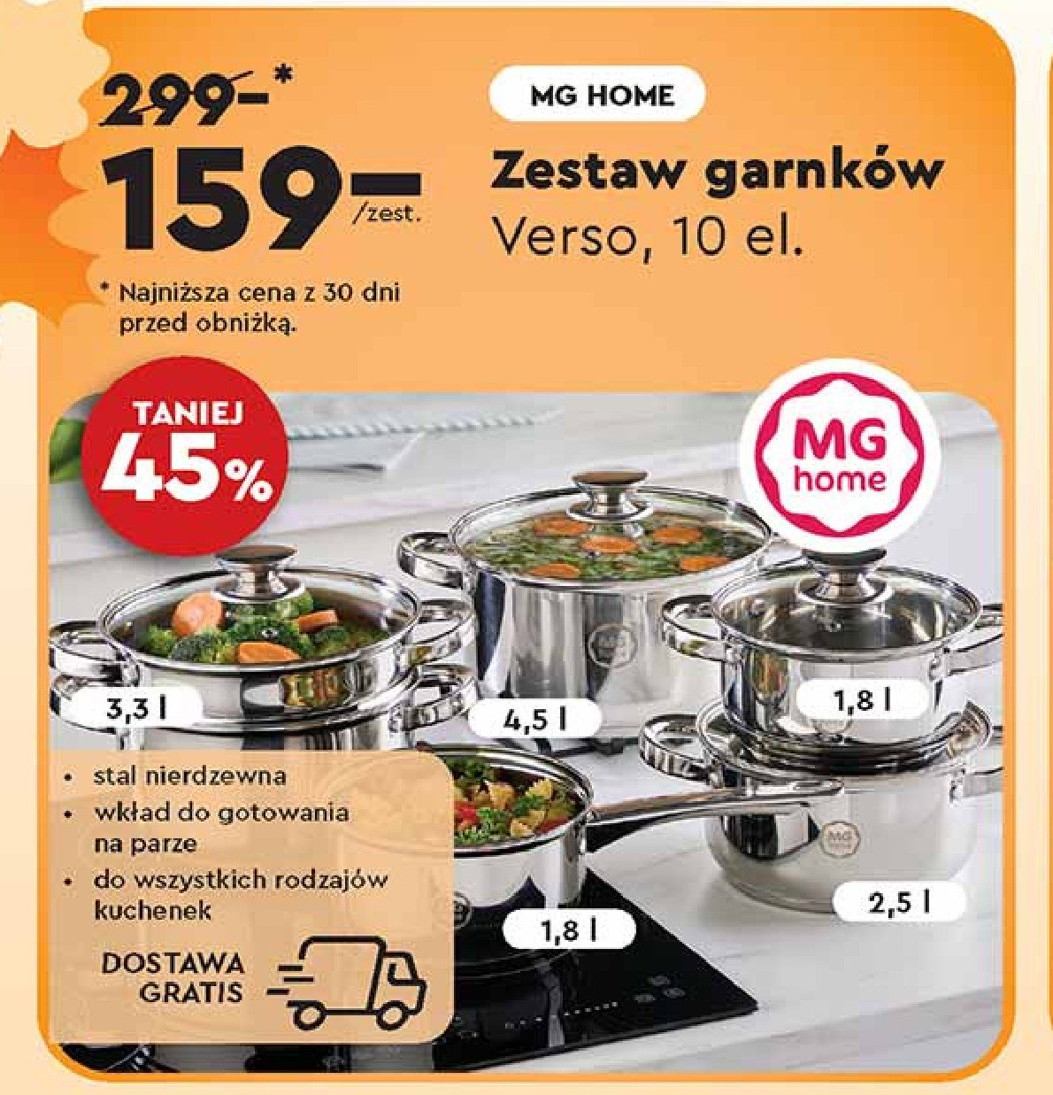 Komplet garnków verso Mg home promocja