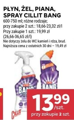 Płyn, żel, piana, spray Cillit Bang promocja w Stokrotka