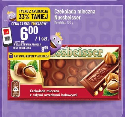 Czekolada mleczna Nussbeisser Mondelez promocja w POLOmarket