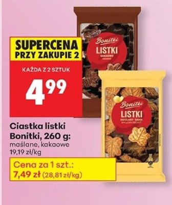 Ciastka listki maślane promocja w Biedronka