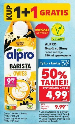 Napój owies barista Alpro promocja w Kaufland