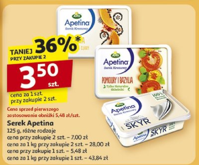 Serek Apetina 125 g, różne rodzaje promocja w Auchan