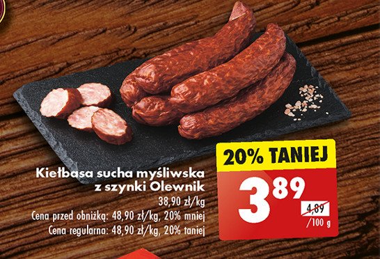 Kiełbasa myśliwska sucha Olewnik promocja