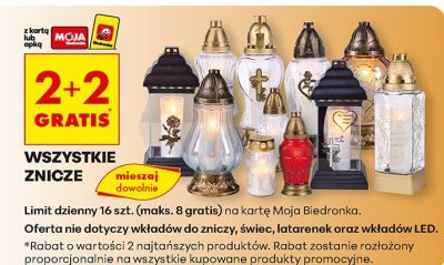Wszystkie znicze 2+2 gratis promocja w Biedronka