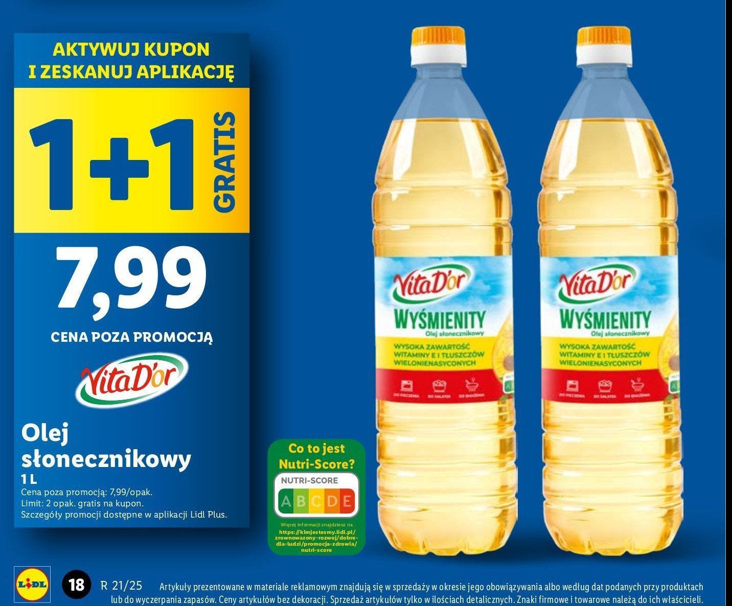 Olej s艂onecznikowy Vita d'or promocja