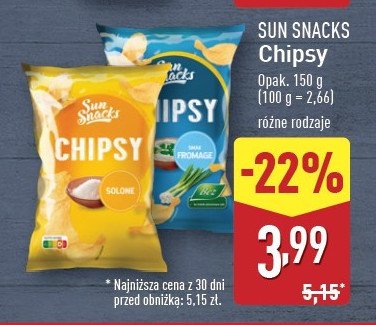 Chipsy solone SUN SNACKS promocja