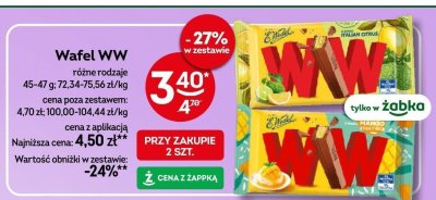 Wafel WW różne rodzaje promocja w Żabka