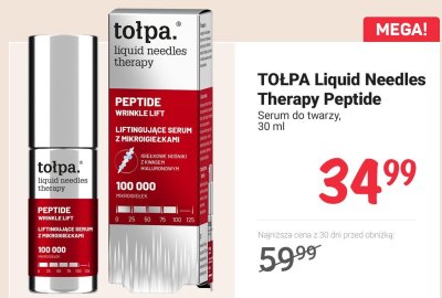 Serum do twarzy liftingujące z mikroigłami Liquid Needles Therapy Peptide  promocja w Rossmann
