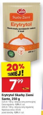 Erytrytol Skarby Ziemi Sante, 250 g promocja w Twój Market