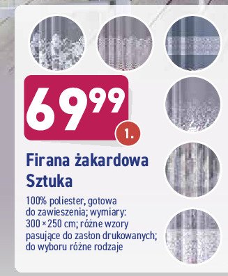 Firanka żakardowa 250x300 cm promocja w Intermarche