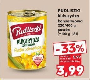 Kukurydza konserwowa s艂odka i chrupi膮ca Pudliszki promocja