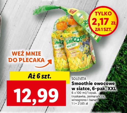 Smoothie truskawka-pomarańcza-winogrona-banan Solevita promocja
