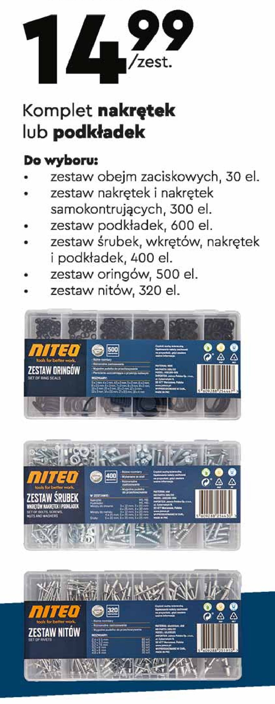 Zestaw podkładek Niteo tools promocje