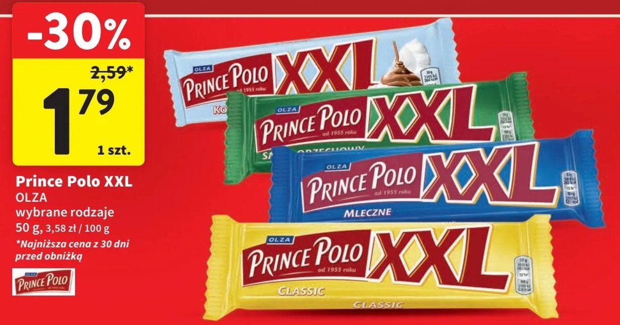 Wafelek mleczny Prince polo xxl promocja