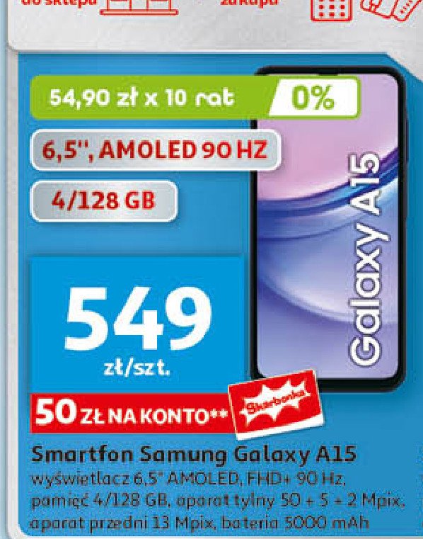 Smartfon a15 czarny Samsung galaxy promocja