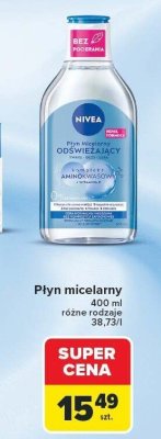 Płyn micelarny 400 ml, różne rodzaje Nivea promocja w Carrefour