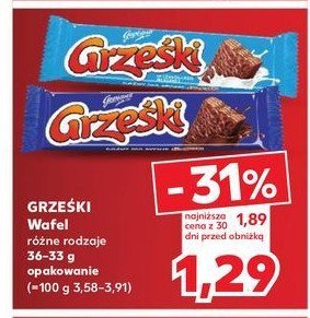 Wafelek kakaowy w czekoladzie mlecznej Grześki promocja w Kaufland