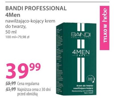 Bandi Professional 4Men nawilżająco-kojący krem do twarzy promocja w Hebe