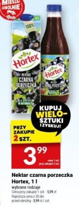 Nektar czarna porzeczka Hortex promocja w Twój Market