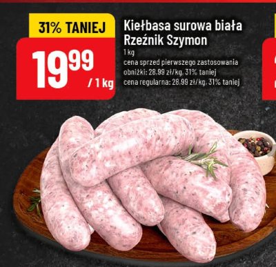 Kiełbasa surowa biała Rzeźnik Szymon promocja w POLOmarket