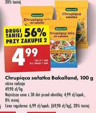 Chrupiący mix do sałatek włoski Bakalland promocja