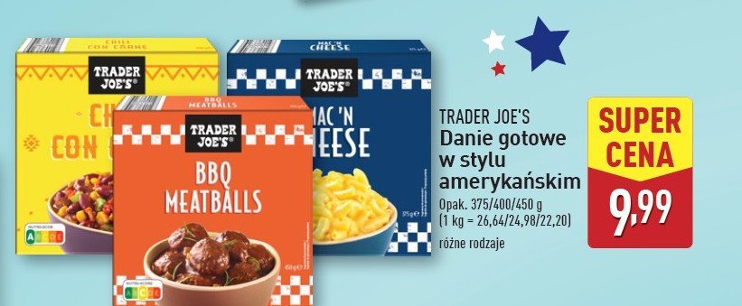 Danie mac and cheese Trader joe's promocja w Aldi