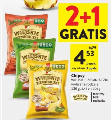 Chipsy WIEJSKIE ZIEMNIACZKI wybrane rodzaje promocja w Intermarche