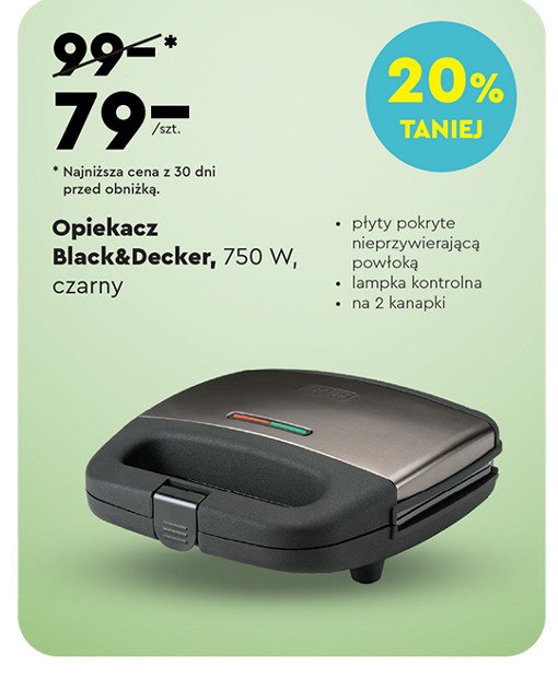 Opiekacz 750 w Black & decker promocja