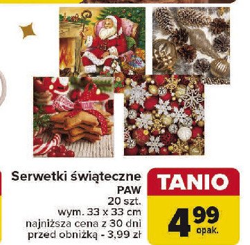 Serwetki świąteczne 33 x 33 cm Paw promocja w Carrefour