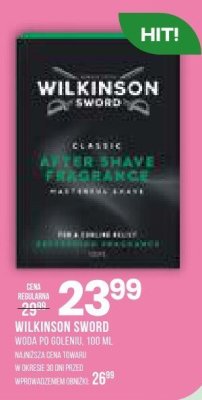 Woda po goleniu WILKINSON SWORD promocja w Drogerie Natura