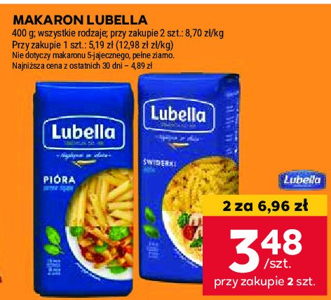 Makaron pióra Lubella promocja