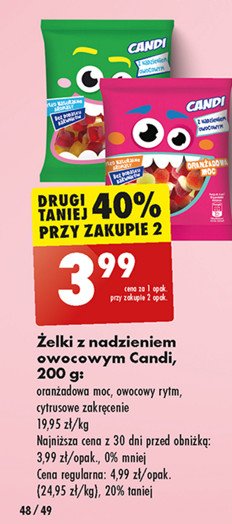 biedronka żelki nadziane oranżadki Candi promocja w Biedronka