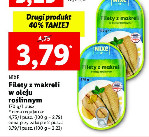 Filety z makreli w oleju roślinnym Nixe promocja