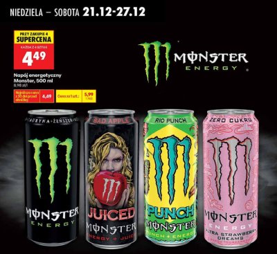Napój energetyczny Monster Energy promocja w Biedronka
