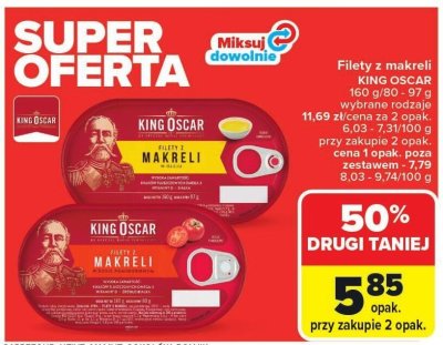 Filety z makreli King Oscar promocja w Carrefour Market