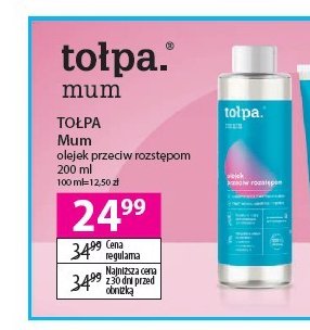 Olejek przeciw rozstępom Tołpa dermo body mum promocja