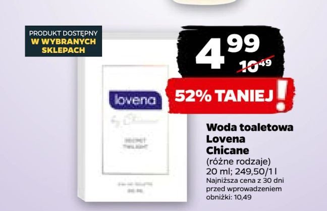 Woda toaletowa LOVENA BY CHICANE promocja