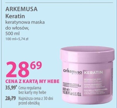 Maska ARKEMUSA Keratin keratynowa maska do włosów promocja w Hebe