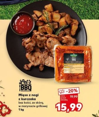 Mięso z nogi kurczaka bez kości ze skórą w marynacie K-classic let's bbq promocja