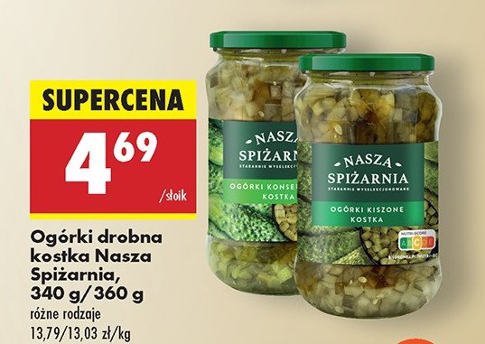 Ogórki kiszone kostka Nasza spiżarnia promocja w Biedronka